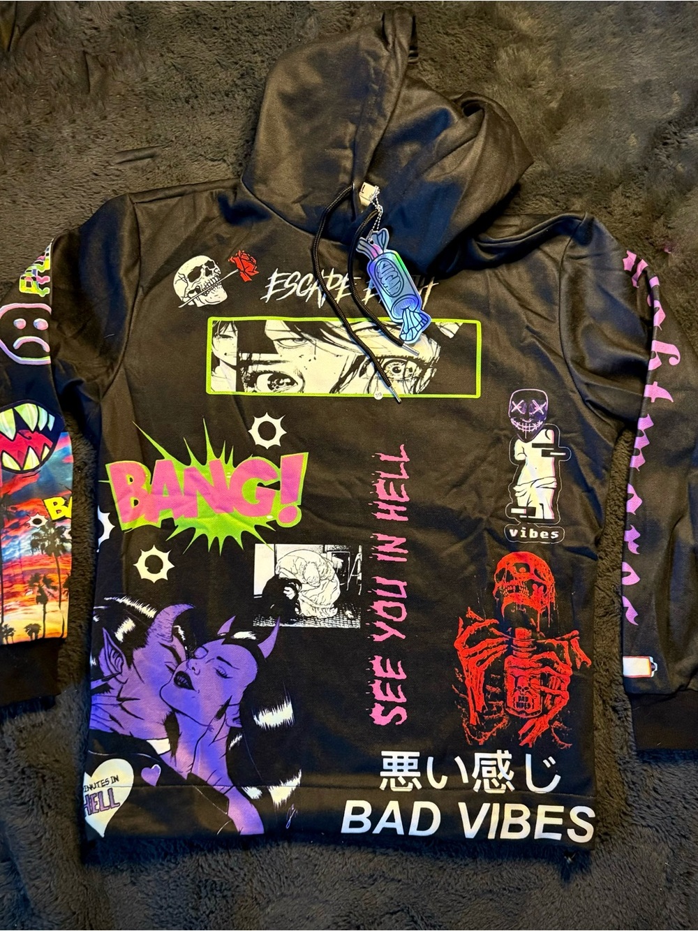 SUGARHILL GANG “Censored” Hoodie Black Size Large
